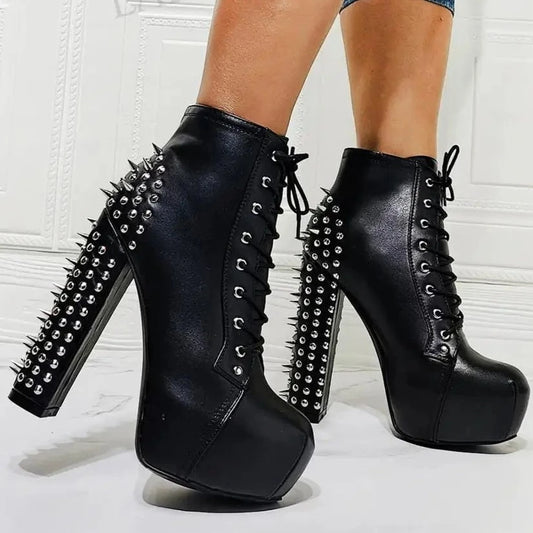 Luxury Edgy High Heel Boots