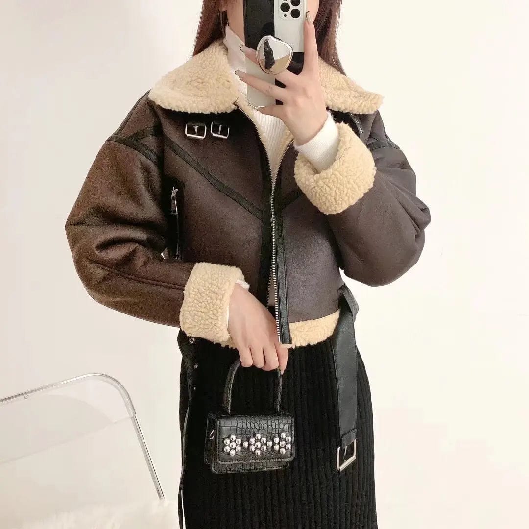 Aspyn Leather Fur Short Jacket