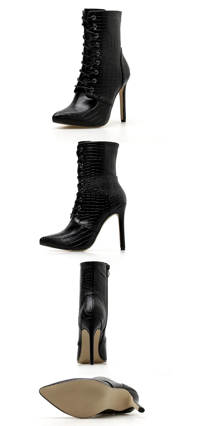 Emmy Snake Ankle High Heel Boots