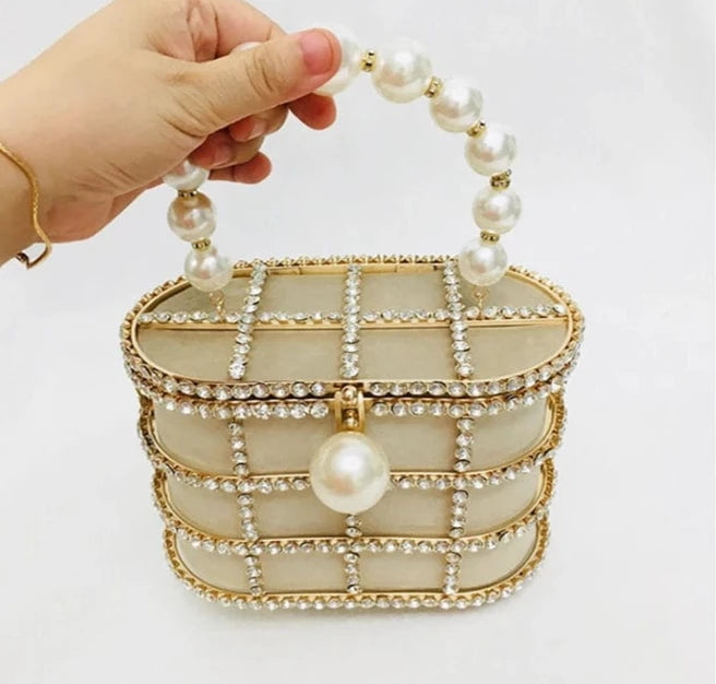 Diamond Caged Clutch Bag