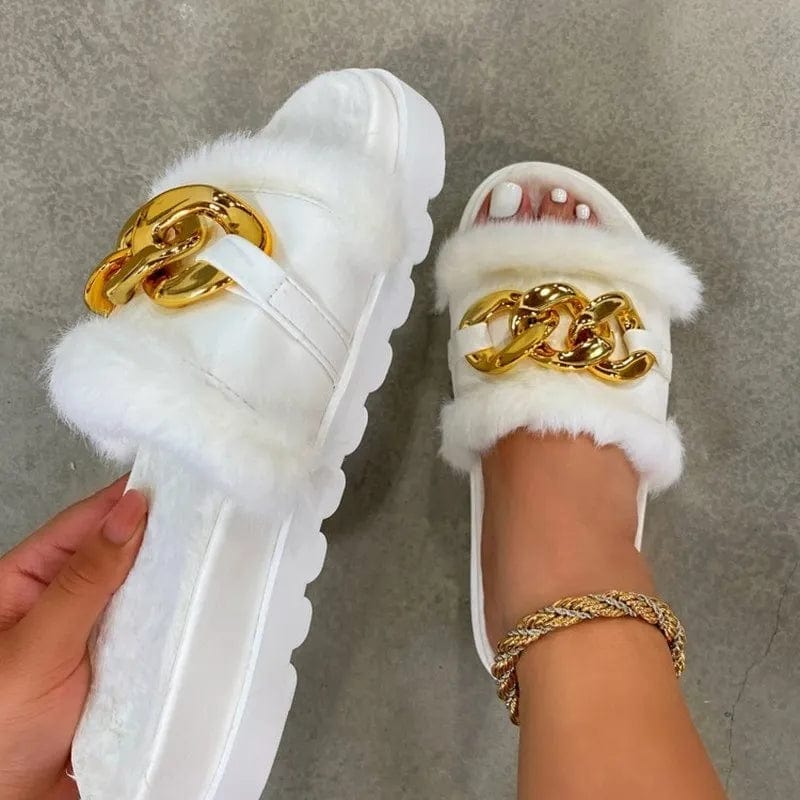 Plush Luxxe Chain Slippers