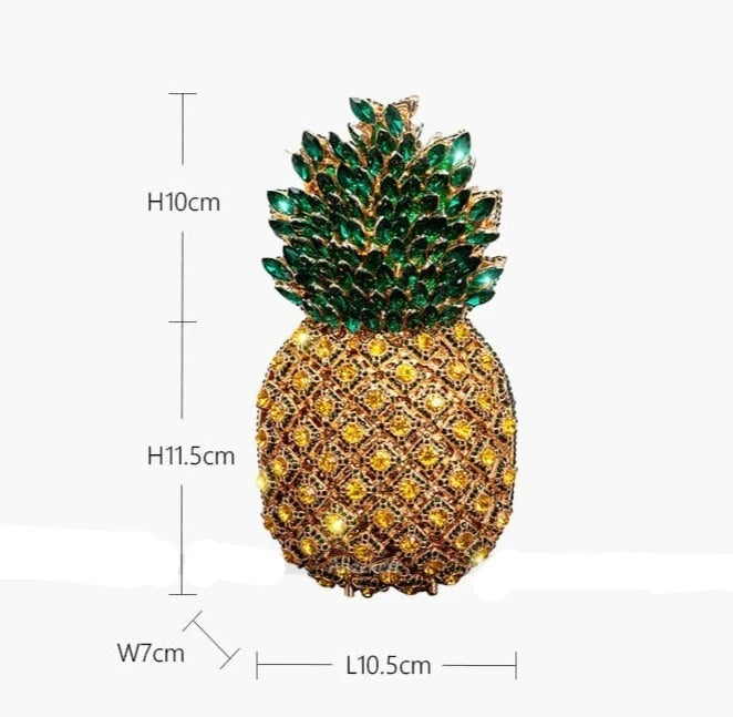 LuxXe Diamond Pineapple Clutch Bag