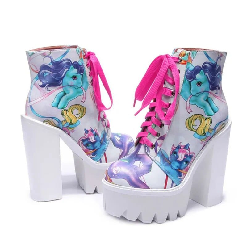 Tessa Unicorn Ankle Heel Boots