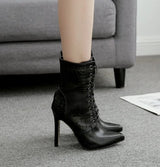 Emmy Snake Ankle High Heel Boots