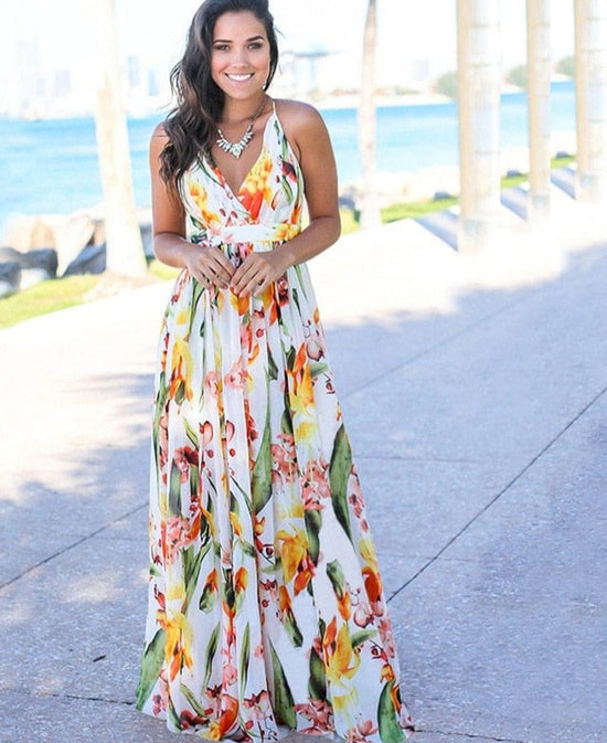Tropical Bohemian Long Dress