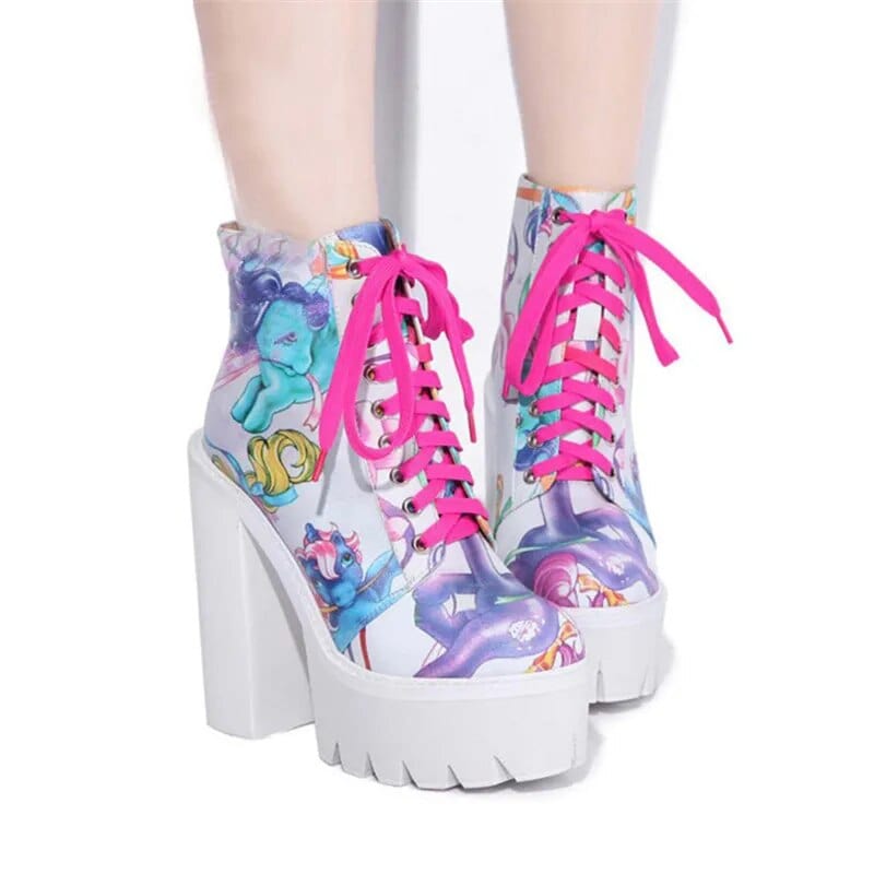 Tessa Unicorn Ankle Heel Boots