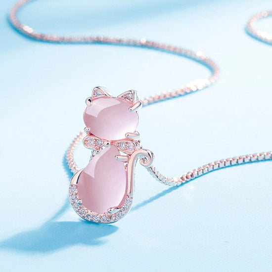 Feline Crystal Stone Necklace