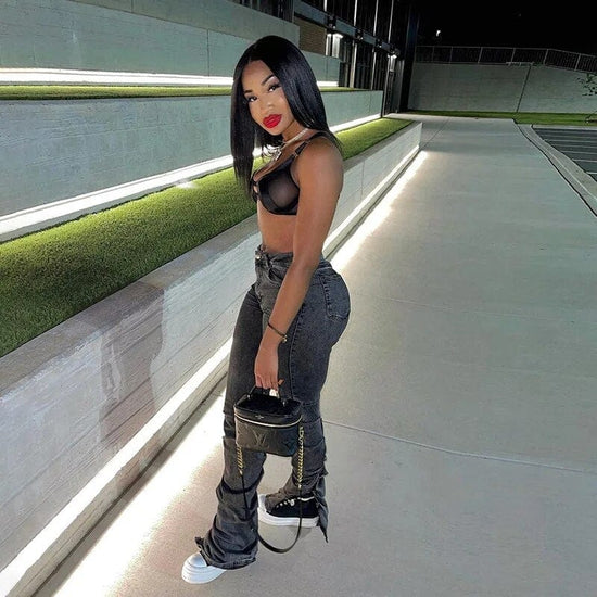 Ivannah Baddie Style Ruched Jeans