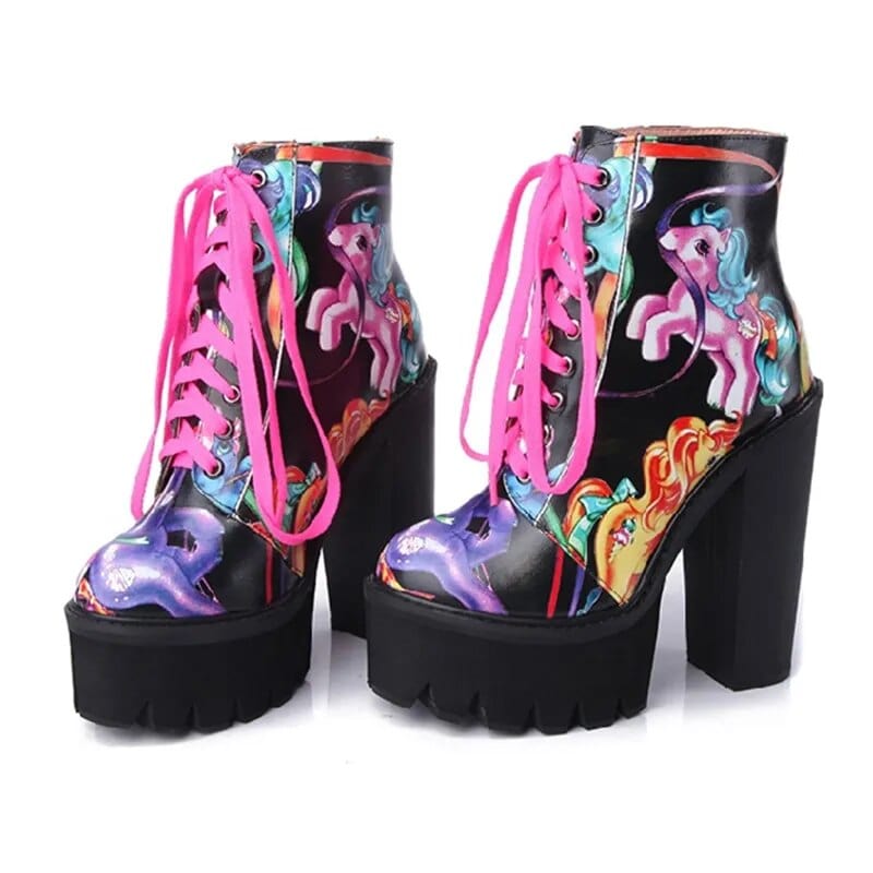 Tessa Unicorn Ankle Heel Boots