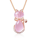 Feline Crystal Stone Necklace