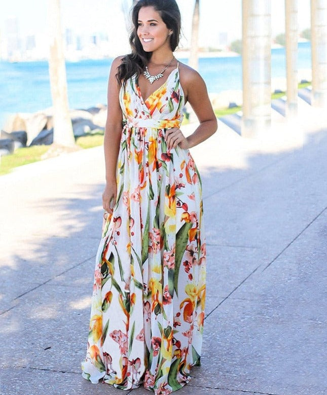 Tropical Bohemian Long Dress