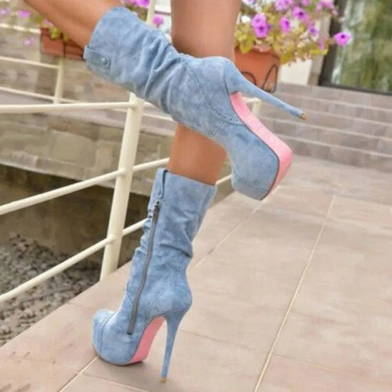 Samara Pink Sole Heel Boots