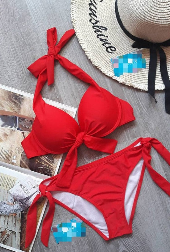 Lila Halter Bikini Set