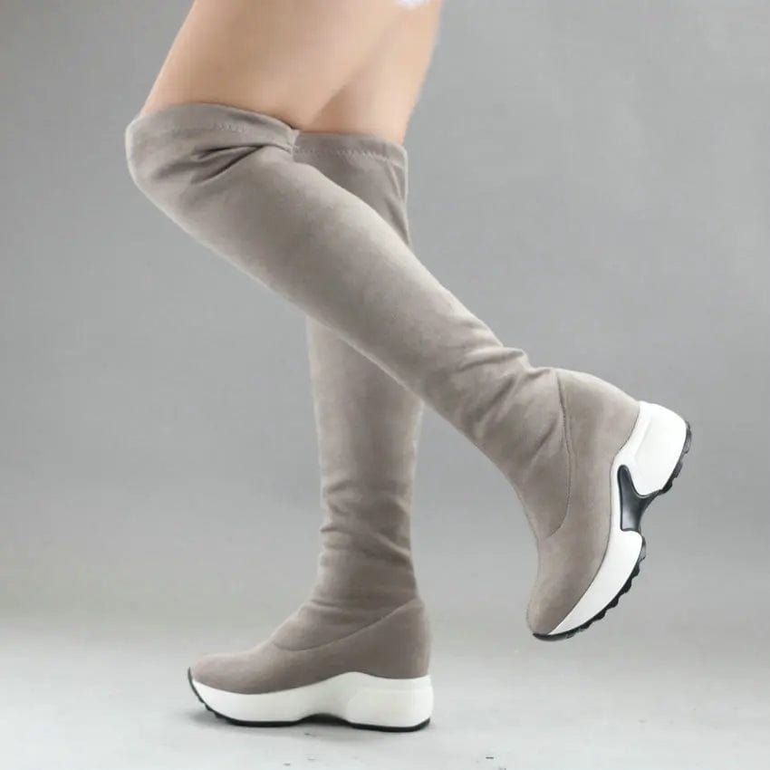 Cyber Over The Knee Stretch Boots