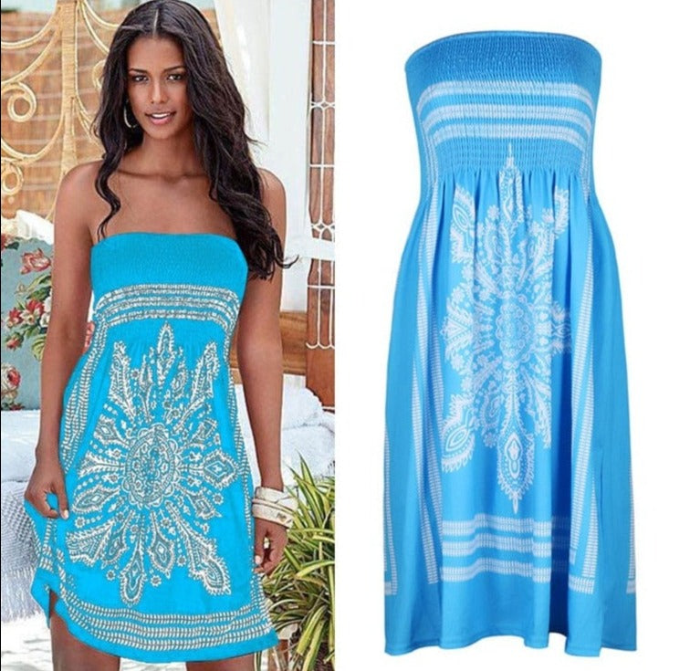 Jara Strapless Bohemian Dress