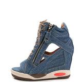 Lydia Denim Wedge Heel Sandals