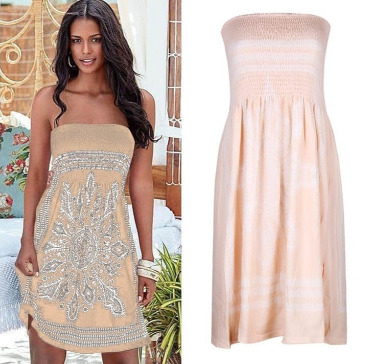 Jara Strapless Bohemian Dress