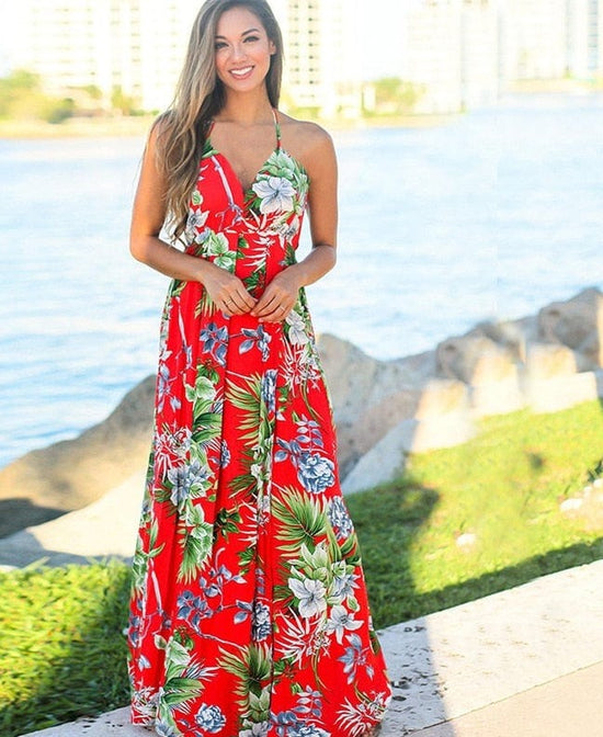 Tropical Bohemian Long Dress