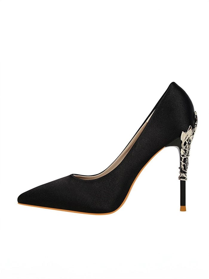 Elegant Silk Thin High Heel Pumps