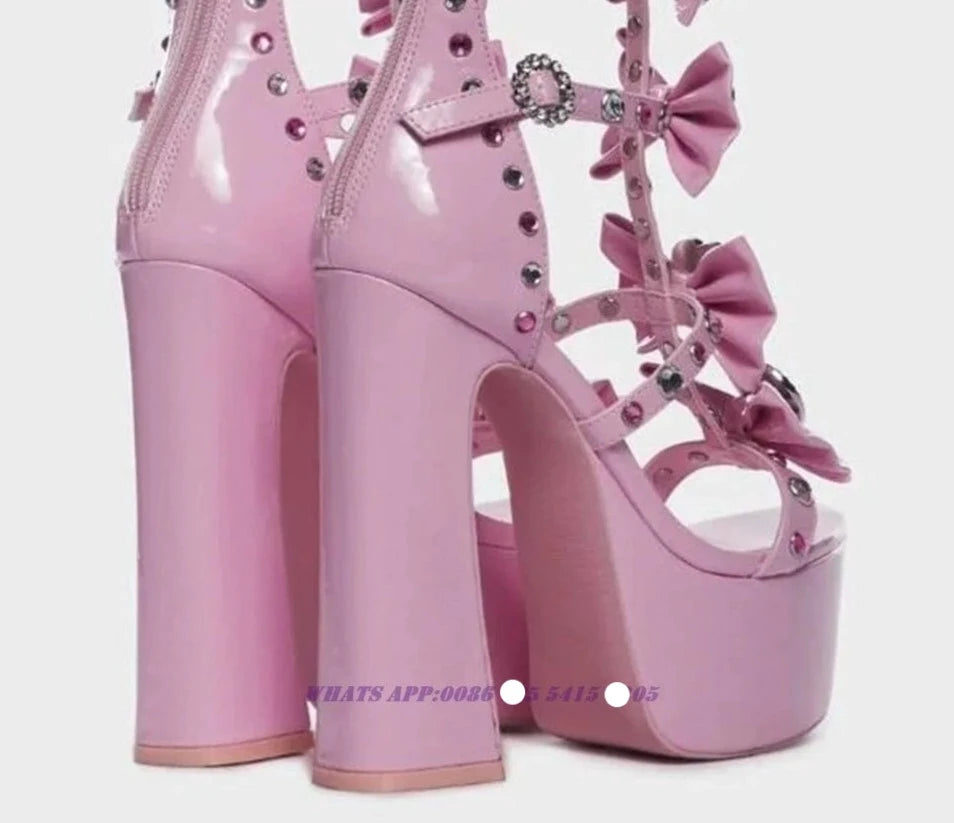 Sweet Hearts Leather High Heels