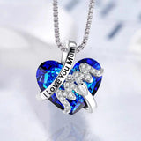 'I Love You Mom' Heart Crystal Necklace