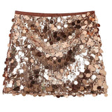 Laila Shiny Sequin High Waist Skirt