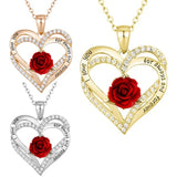 "I Love You Always And Forever' Rose Necklace