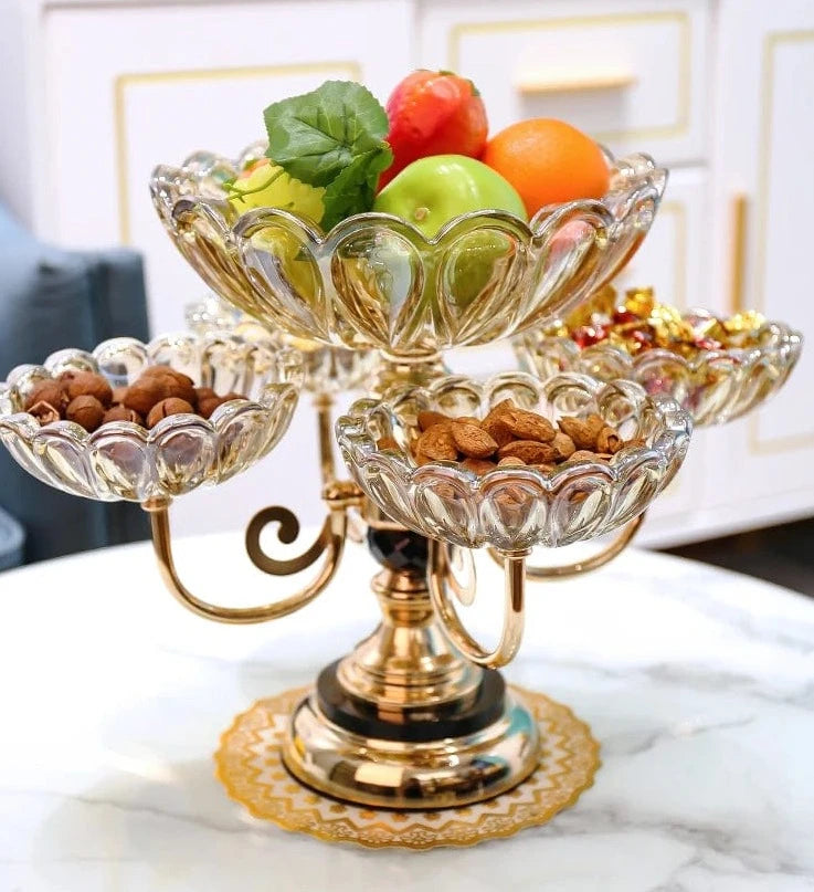 Bellamy Glass Rotating Serving Platter Bowls