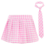 Fara Plaid Mini Skirt with Necktie Set