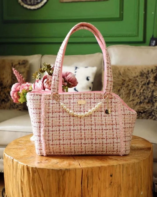 Luxury Tweed Pet Carrier Handbag