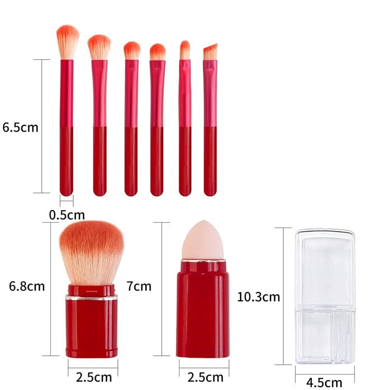 Reina Retractable Makeup Brush Set