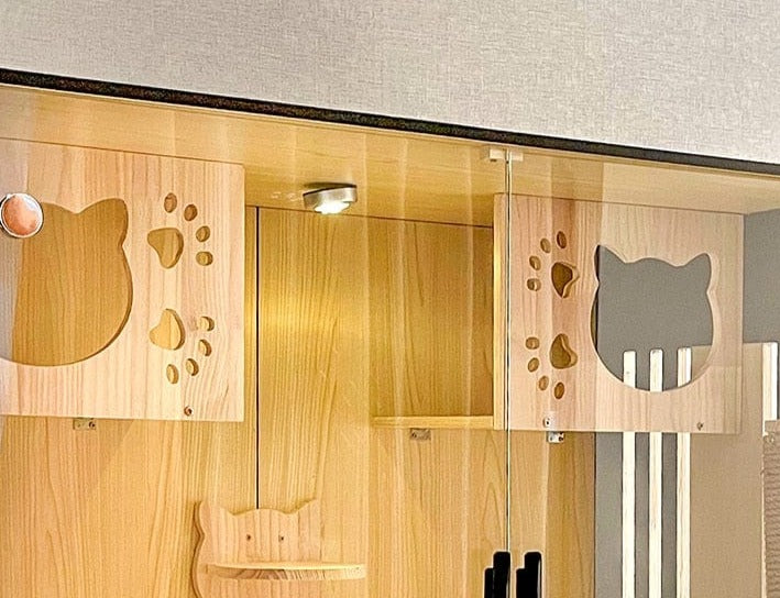 Luxury Wood Double-Layer Cat Villa