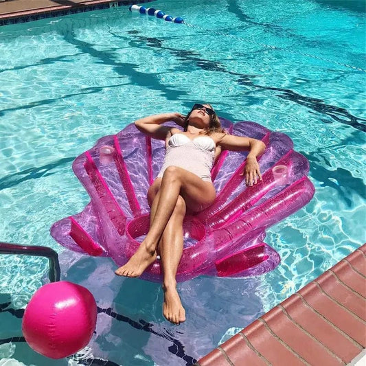 Dalia Pink Inflatable Seashell Pool Float
