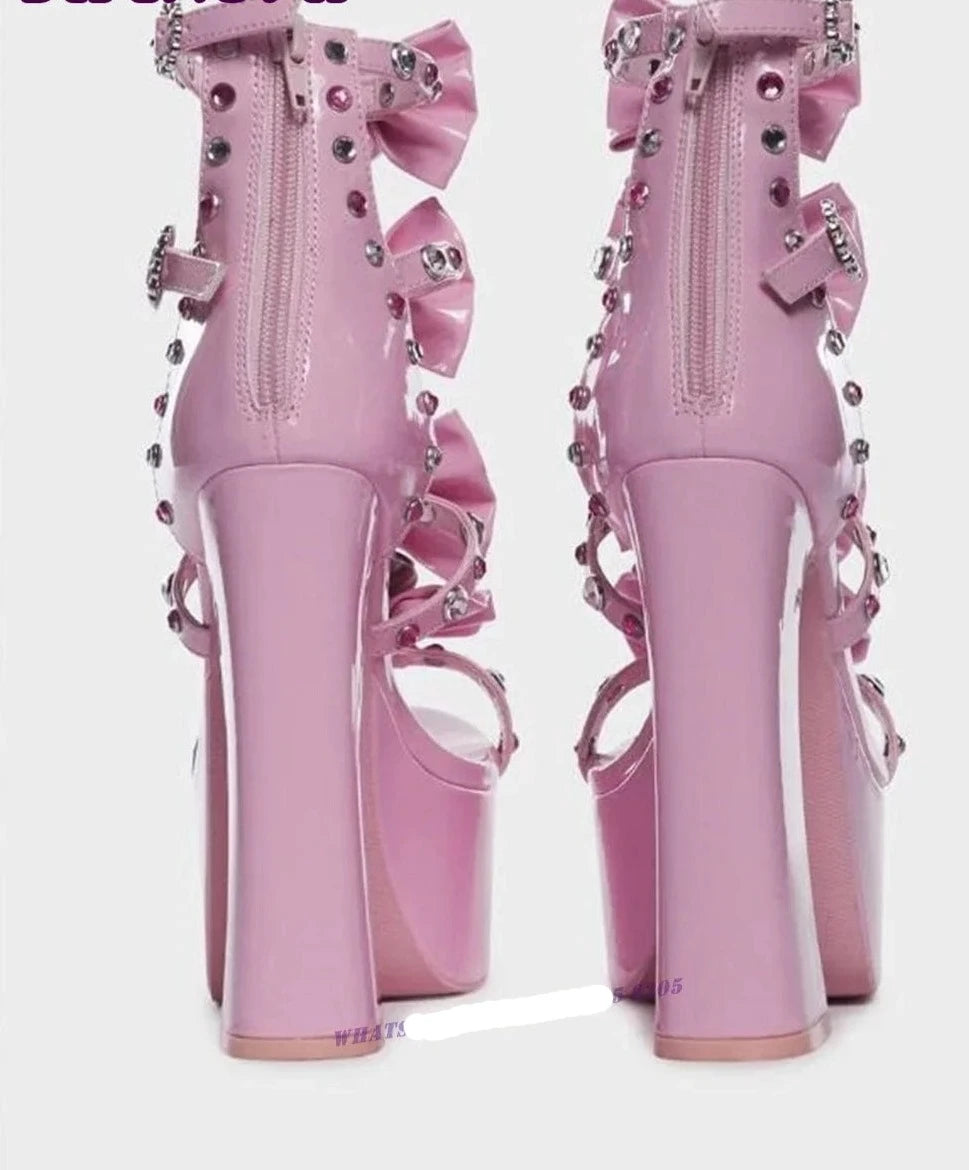 Sweet Hearts Leather High Heels