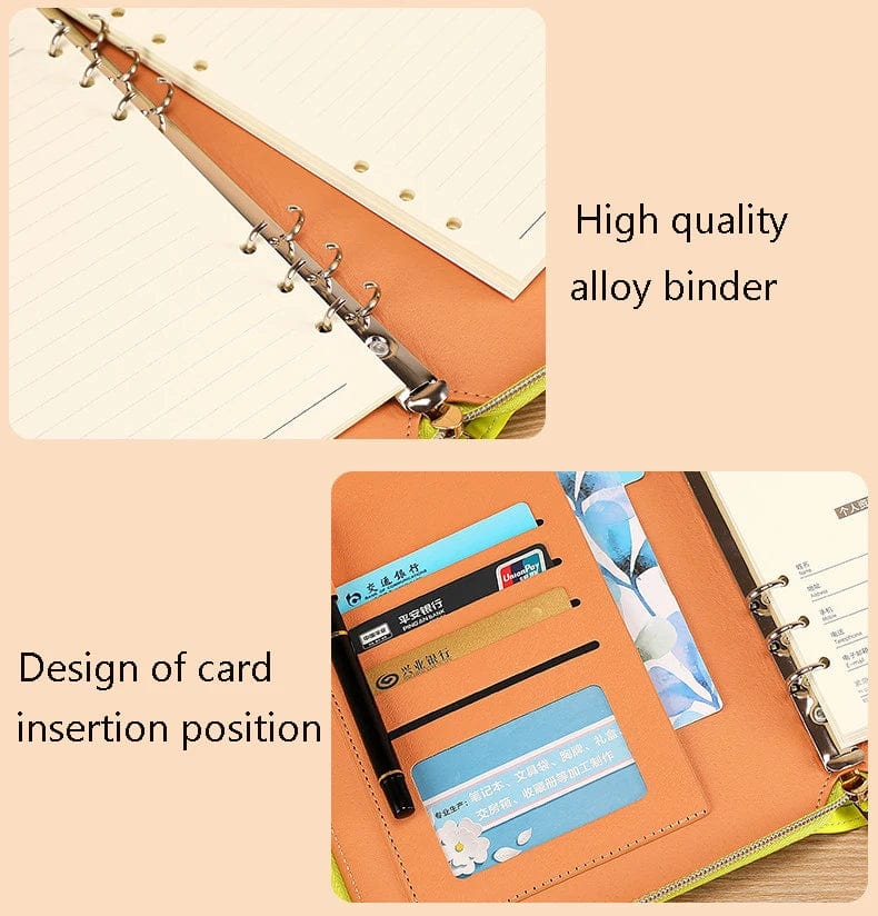 Nori Leather Zipper Organizer Binder