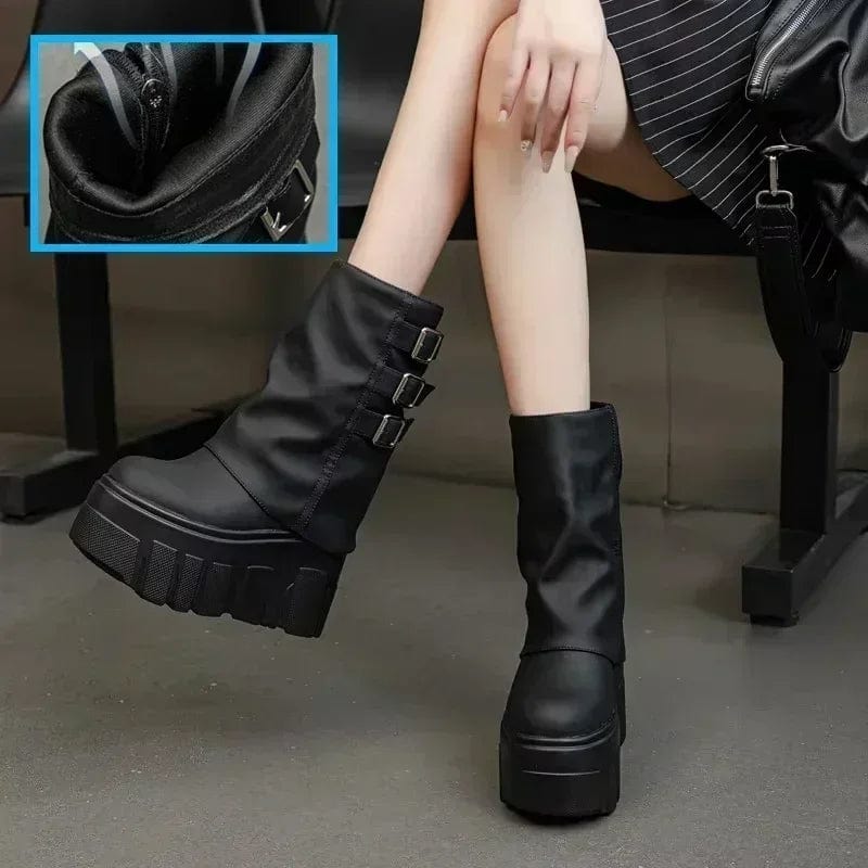 Eliza Ankle Leather Platform Boots