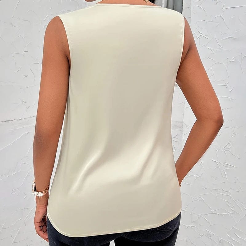 Elegant Sleeveless Satin Blouse