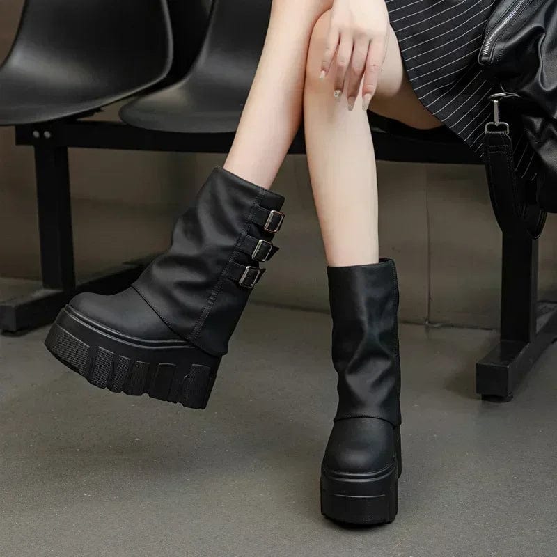 Eliza Ankle Leather Platform Boots