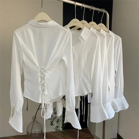 Hannah Collar Flare Sleeve Blouse