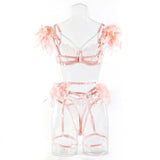 Sweet Feather Lingerie Set - 3-Piece