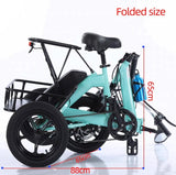 Deluxe 3 Wheel Electric Tricycle - Adult Seat Plus Passenger Seat