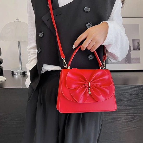 Bia Bow Leather Bag Set (2 Pcs)