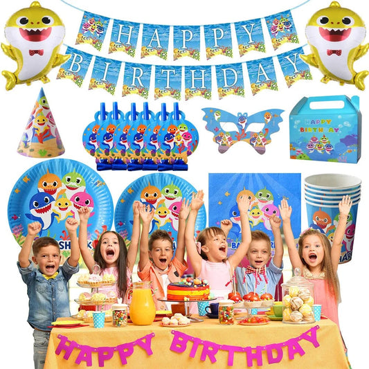 Baby Shark Disposable Birthday Party Set