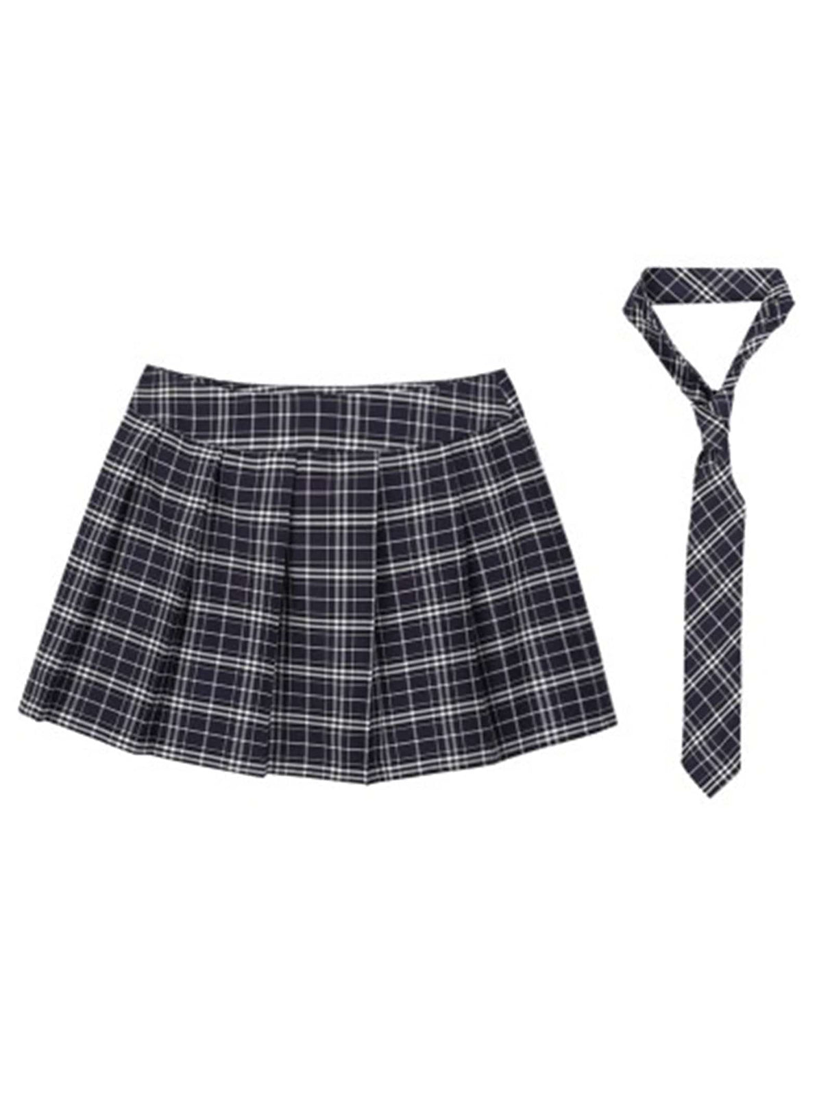 Fara Plaid Mini Skirt with Necktie Set