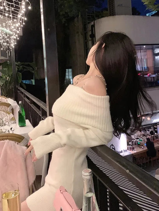 Stacie Knitted Off Shoulder Dress