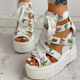 Floral Chic Wedge Sandals