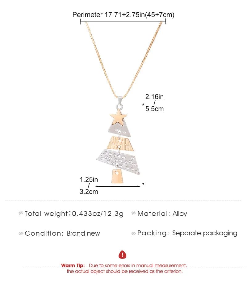 Christmas Tree Pendant Earrings-Necklace Set