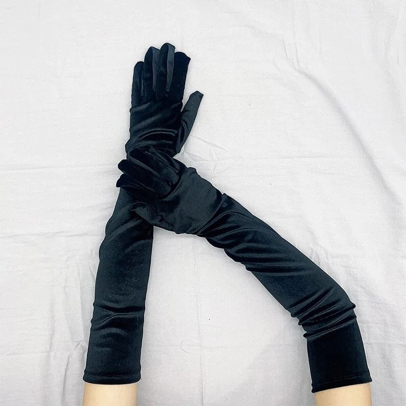 Christmas Long Velvet Gloves