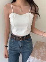 Mary Leather Crop Top