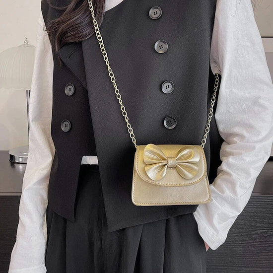 Bia Bow Leather Bag Set (2 Pcs)